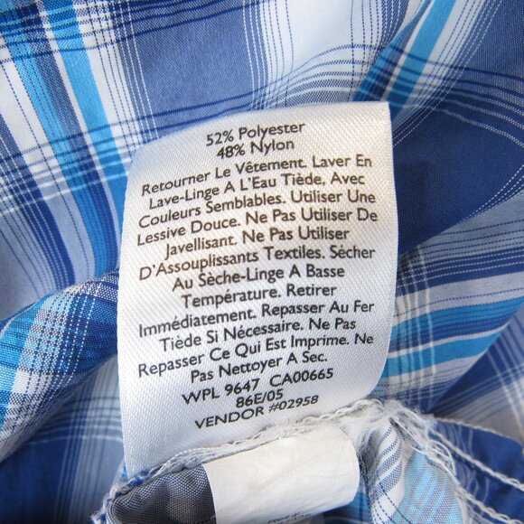 Eddie Bauer Short Sleeve Shirt Men's Size XL Blue Plaid Button Down - Picture 7 of 7